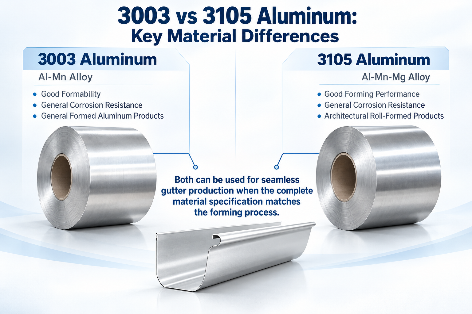 3003 vs 3105 Aluminum Alloy Characteristics 3003 aluminum vs 3105 aluminum alloy characteristics for gutter coil